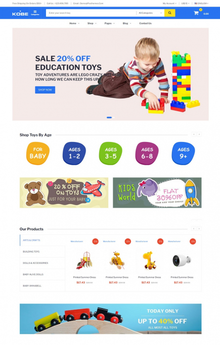 Mẫu website bán đồ chơi trẻ em S4