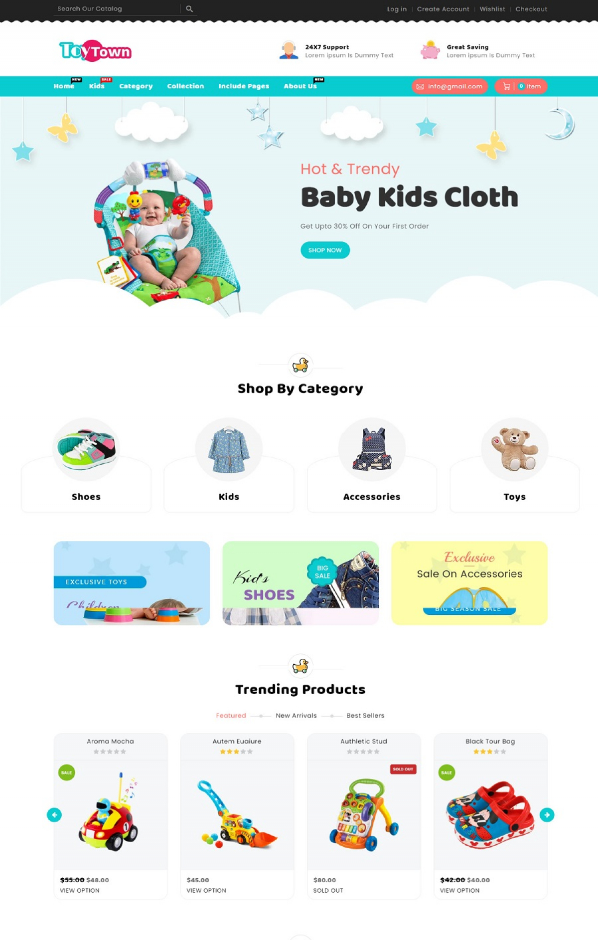 Mẫu website bán đồ chơi trẻ em S3